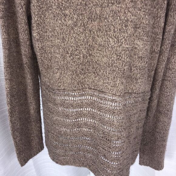 Karen Scott Open Front Waterfall Cardigan Sz L Taupe - Picture 7 of 7